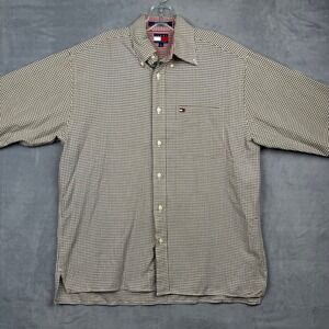 Tommy Hilfiger Men's Gingham Button Down Shirt Size S Casual Short Sleeve
